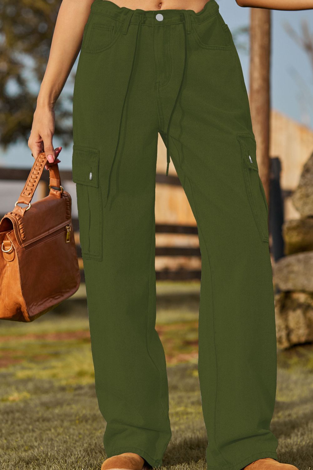 Loose Fit Drawstring Jeans with Pocket – Trendsi | ClozArt