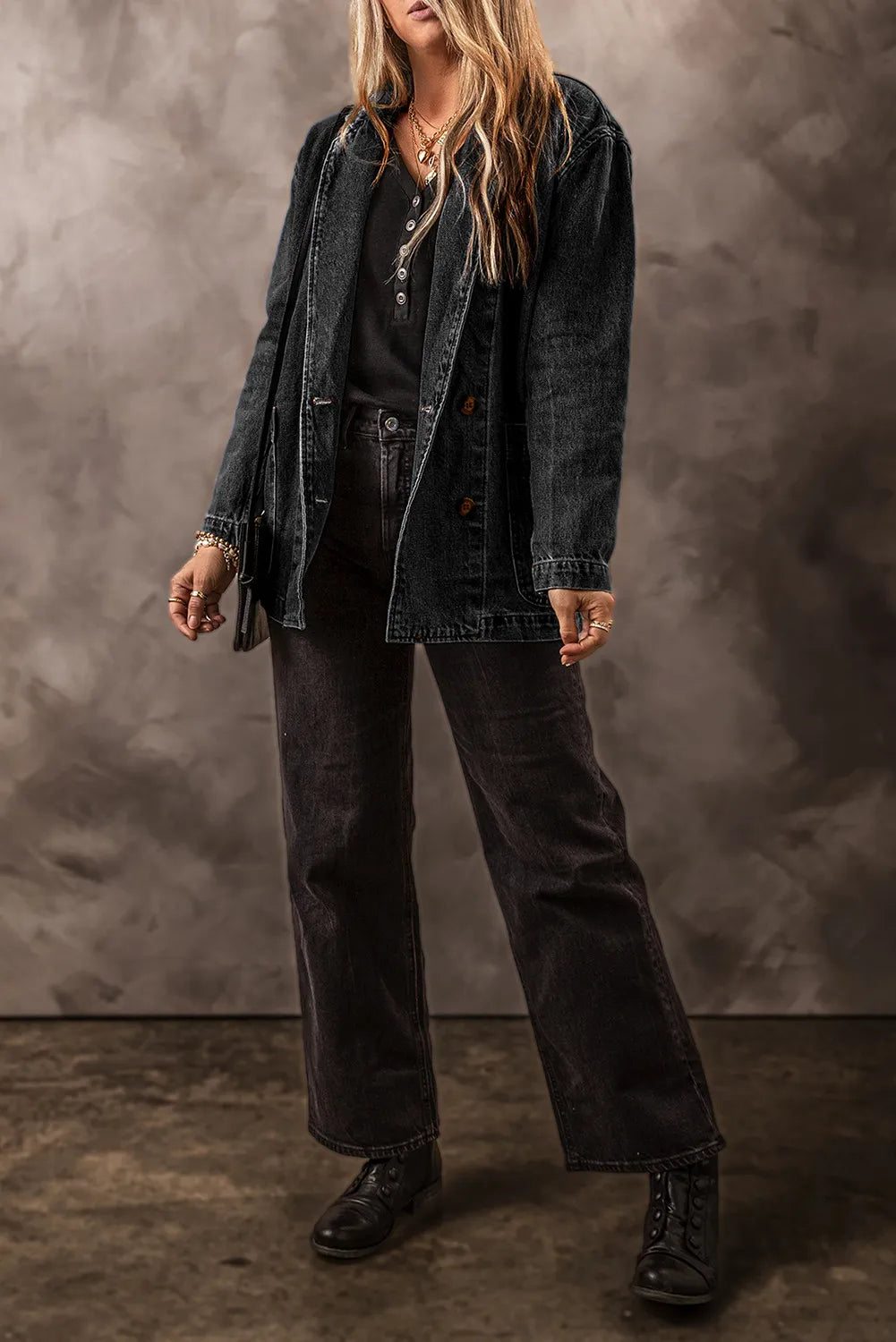 Pocketed Long Sleeve Denim Jacket – Trendsi | ClozArt