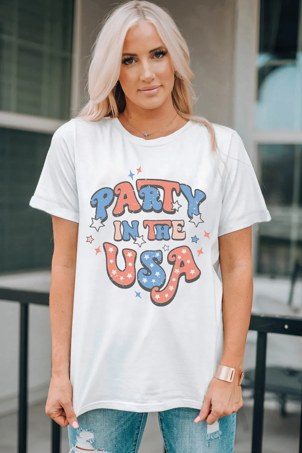 Letter Graphic Round Neck Short Sleeve T-Shirt – Trendsi | ClozArt