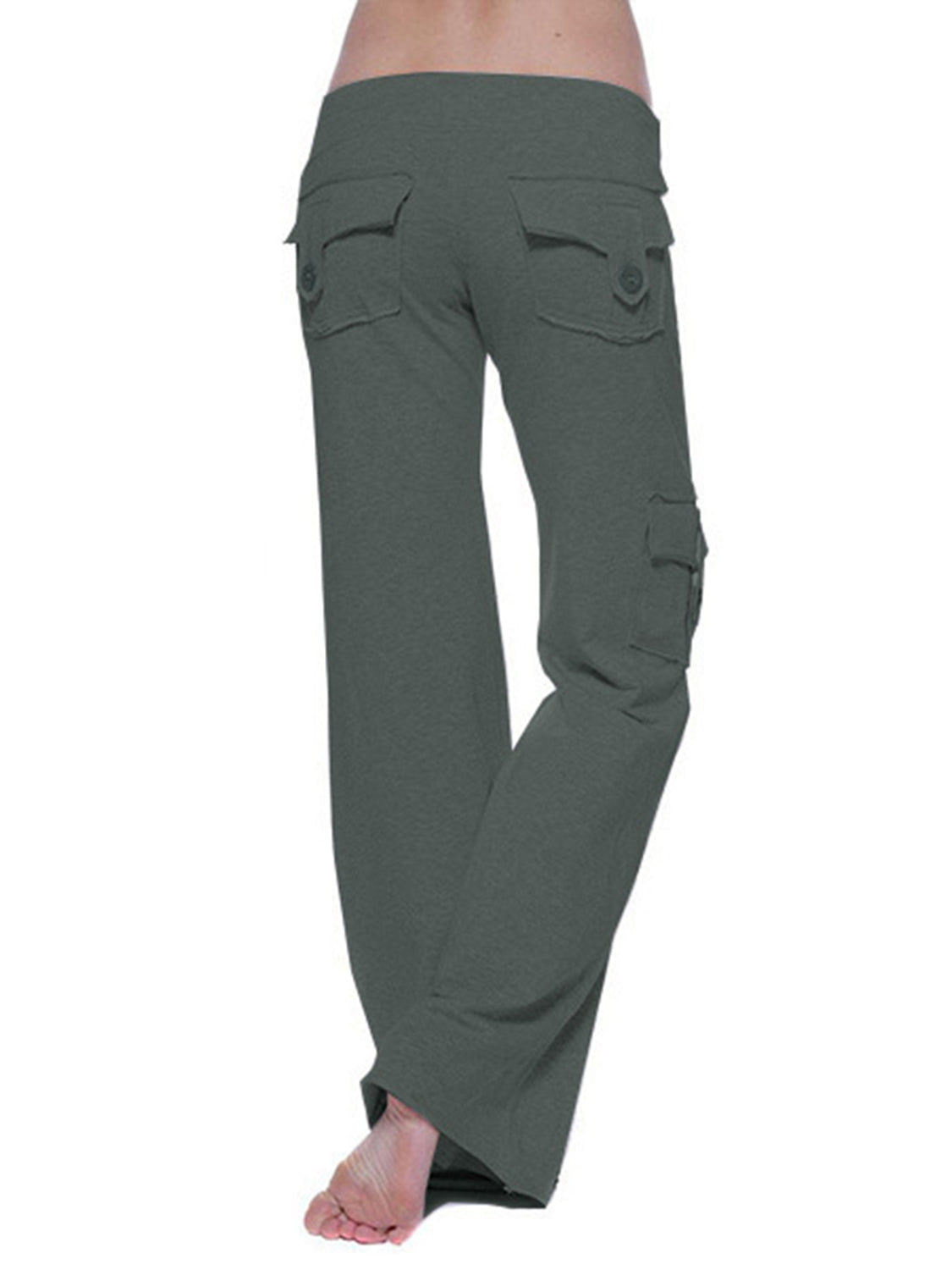 Mid Waist Pants with Pockets – Trendsi | ClozArt