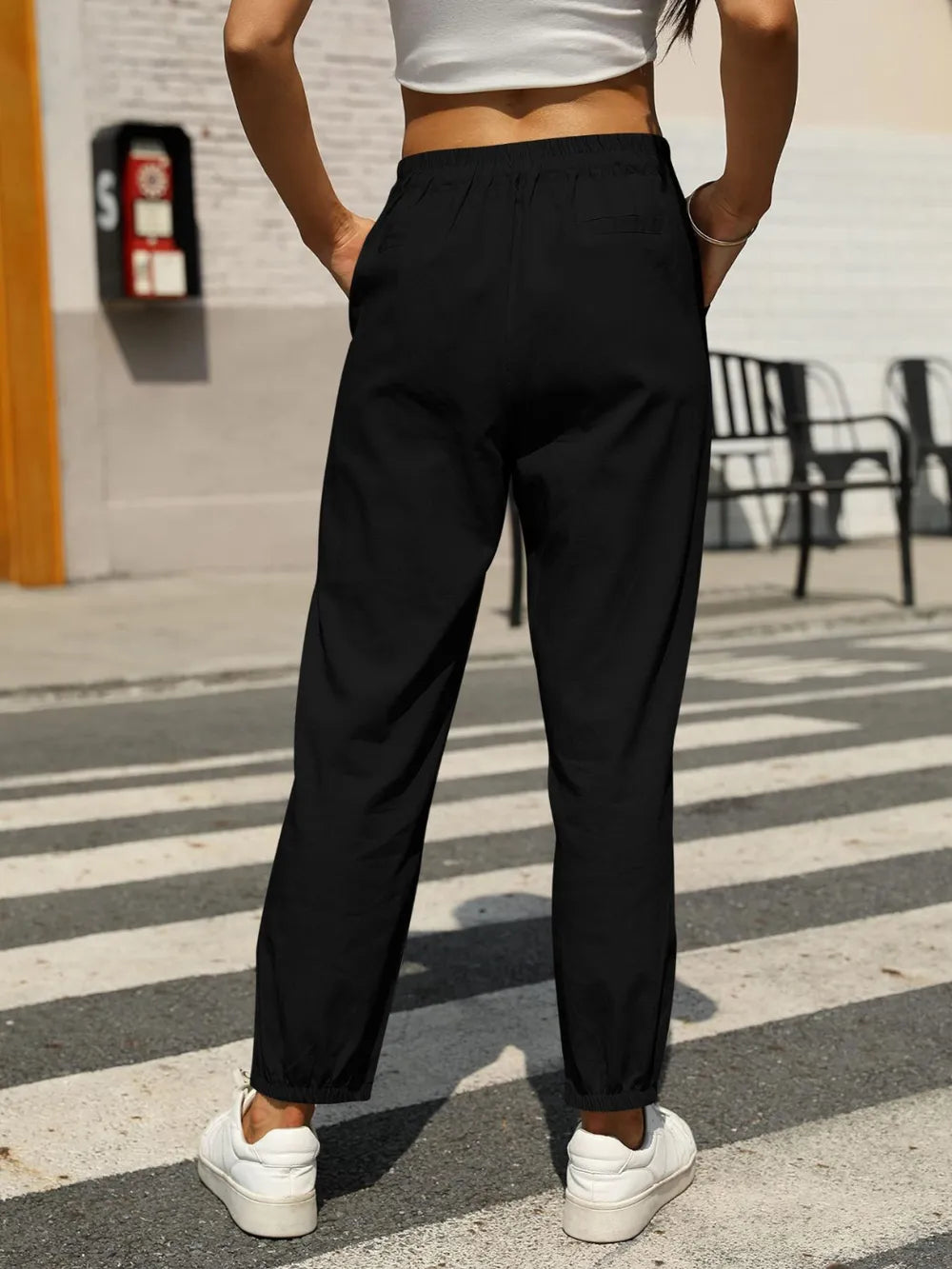 Elastic Waist Tapered Pants – Trendsi | ClozArt
