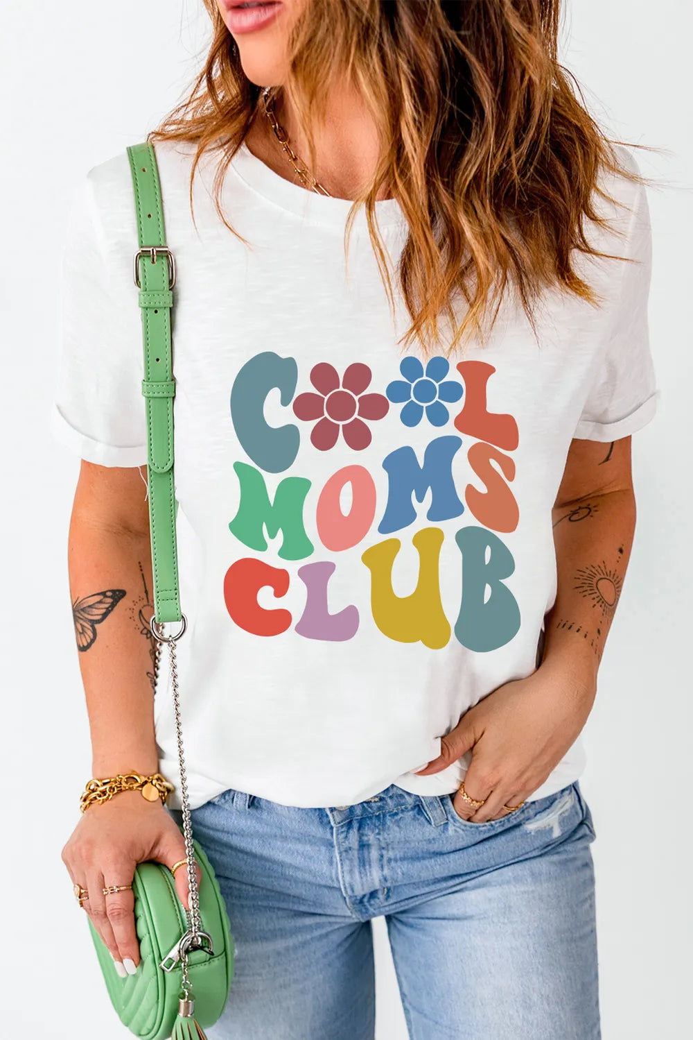 COOL MOMS CLUB Round Neck Short Sleeve T-Shirt – Trendsi | ClozArt