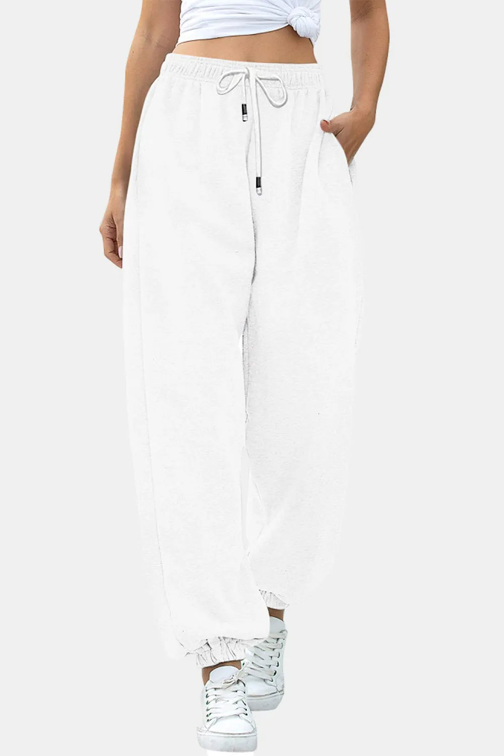 Elastic Waist Joggers with Pockets – Trendsi | ClozArt
