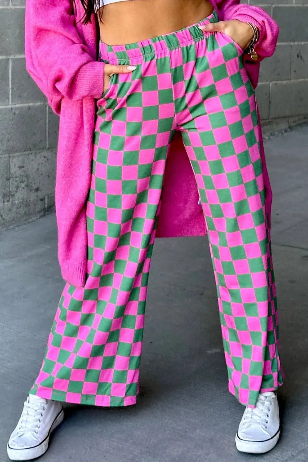 Checkered Wide Leg Pants – Trendsi | ClozArt