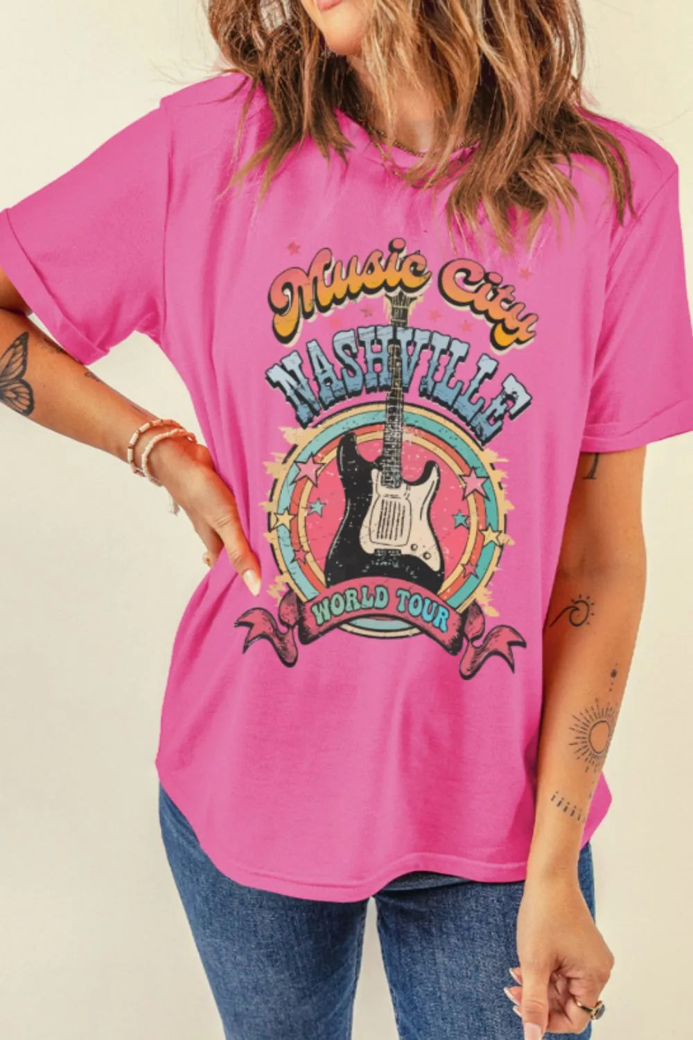 Graphic Round Neck Short Sleeve T-Shirt – Trendsi | ClozArt