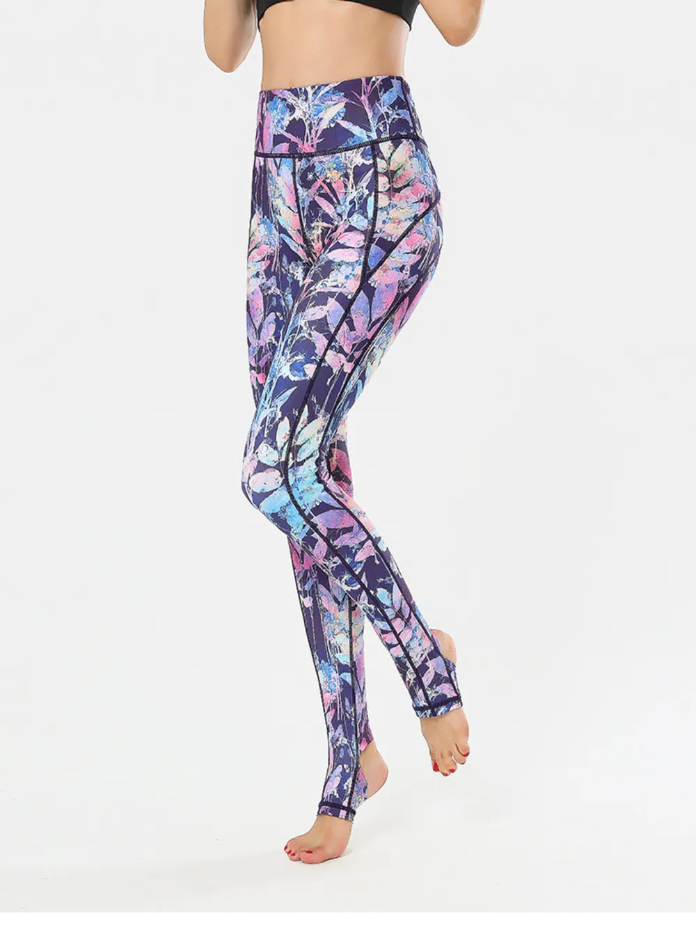 Printed Wide Waistband Active Leggings with Stirrups – Trendsi | ClozArt