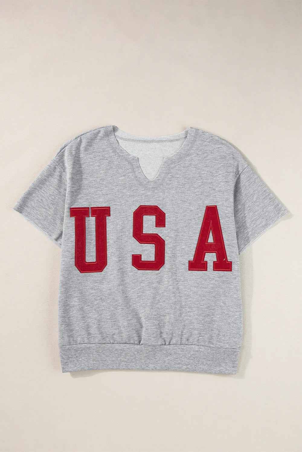 USA Notched Short Sleeve T-Shirt – Trendsi | ClozArt