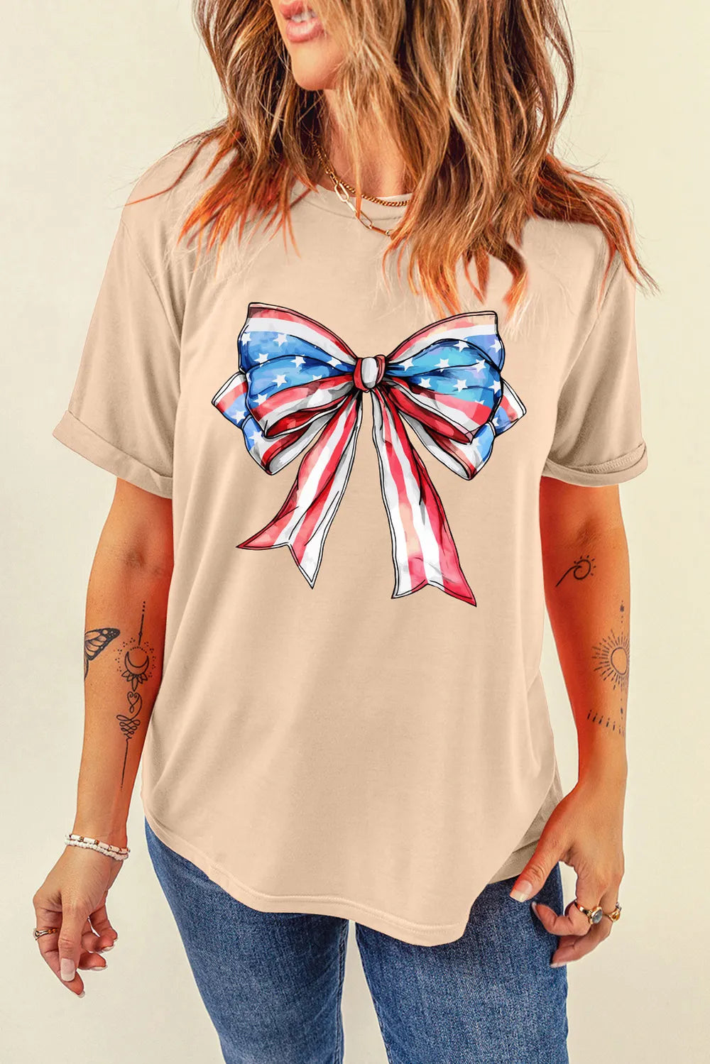 Bow Graphic Round Neck Short Sleeve T-Shirt – Trendsi | ClozArt