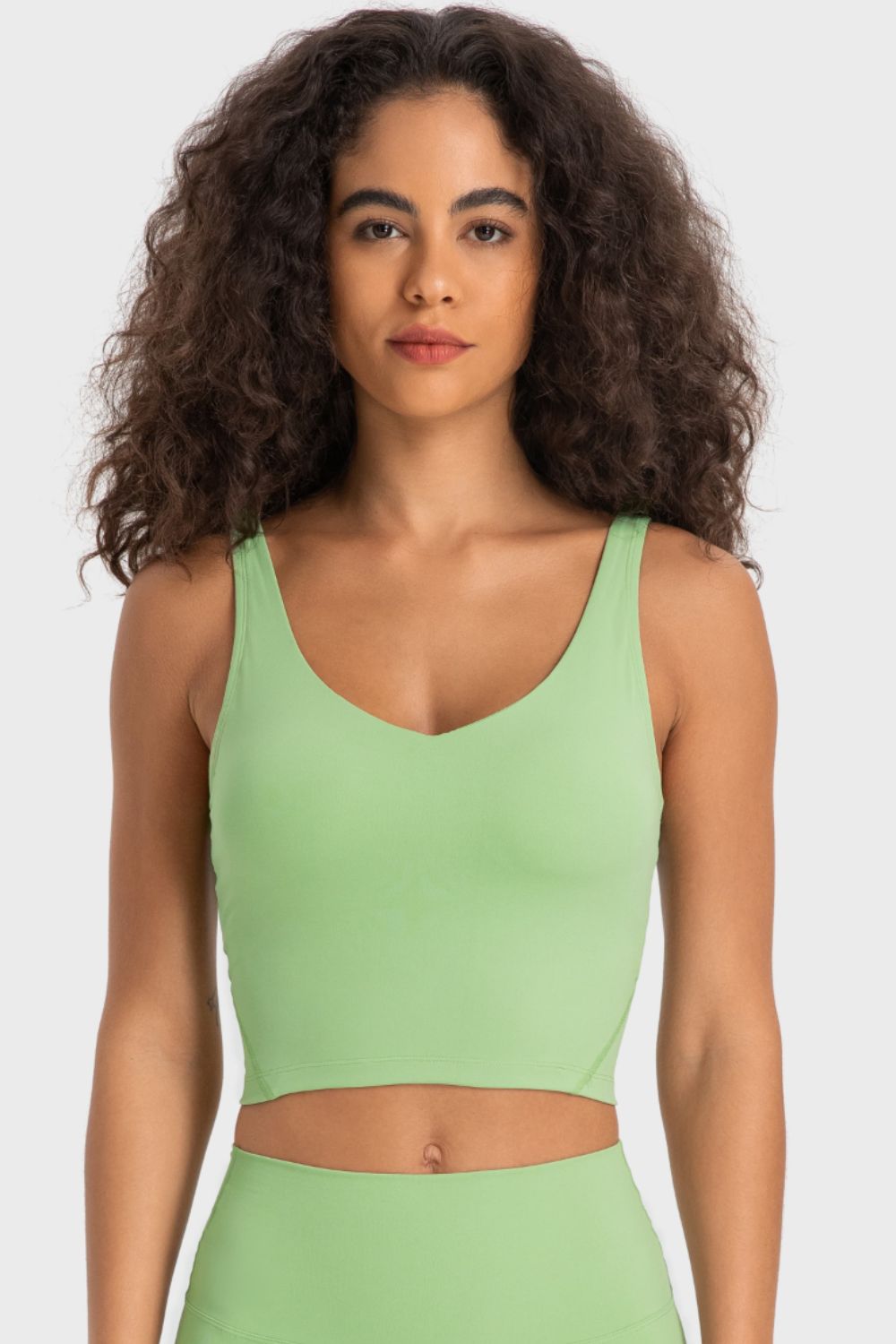 Millennia Deep V-Neck Crop Sports Bra – Trendsi | ClozArt