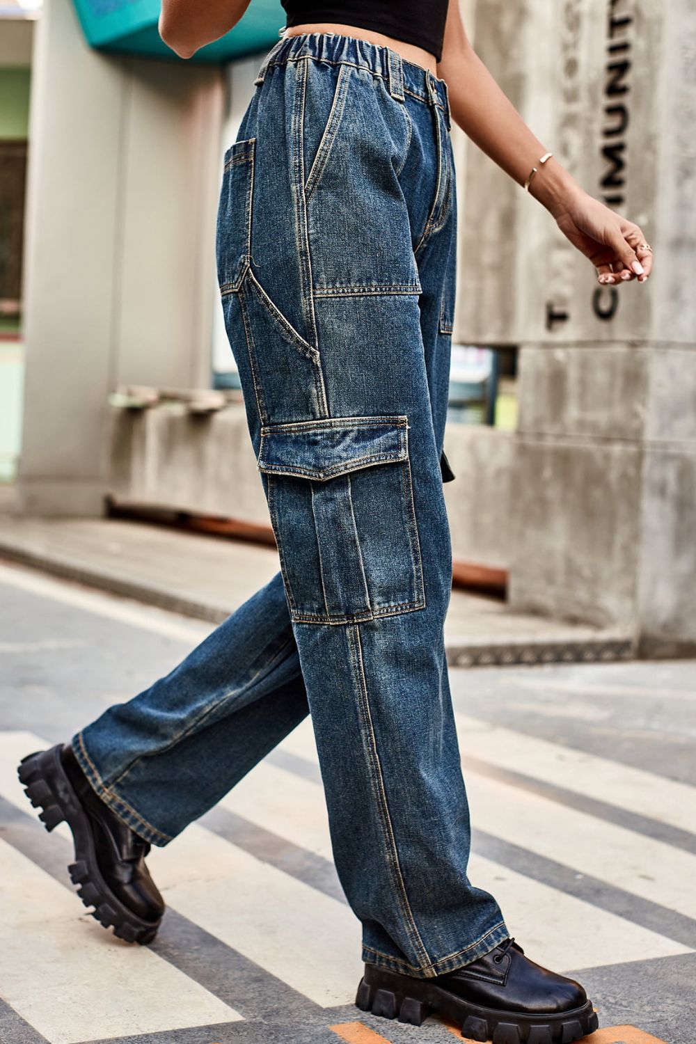 Loose Fit Long Pants with Pockets – Trendsi | ClozArt