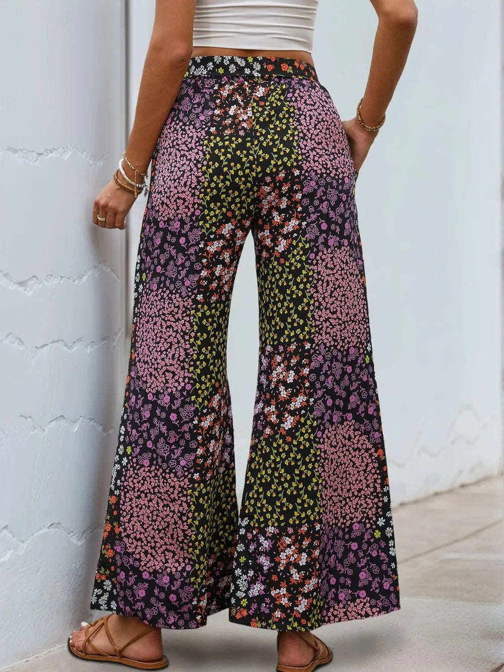 Floral High Rise Wide Leg Pants – Trendsi | ClozArt