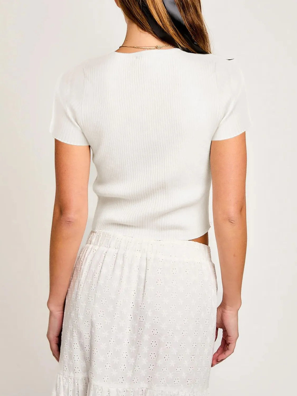 Bow Round Neck Short Sleeve T-Shirt – Trendsi | ClozArt