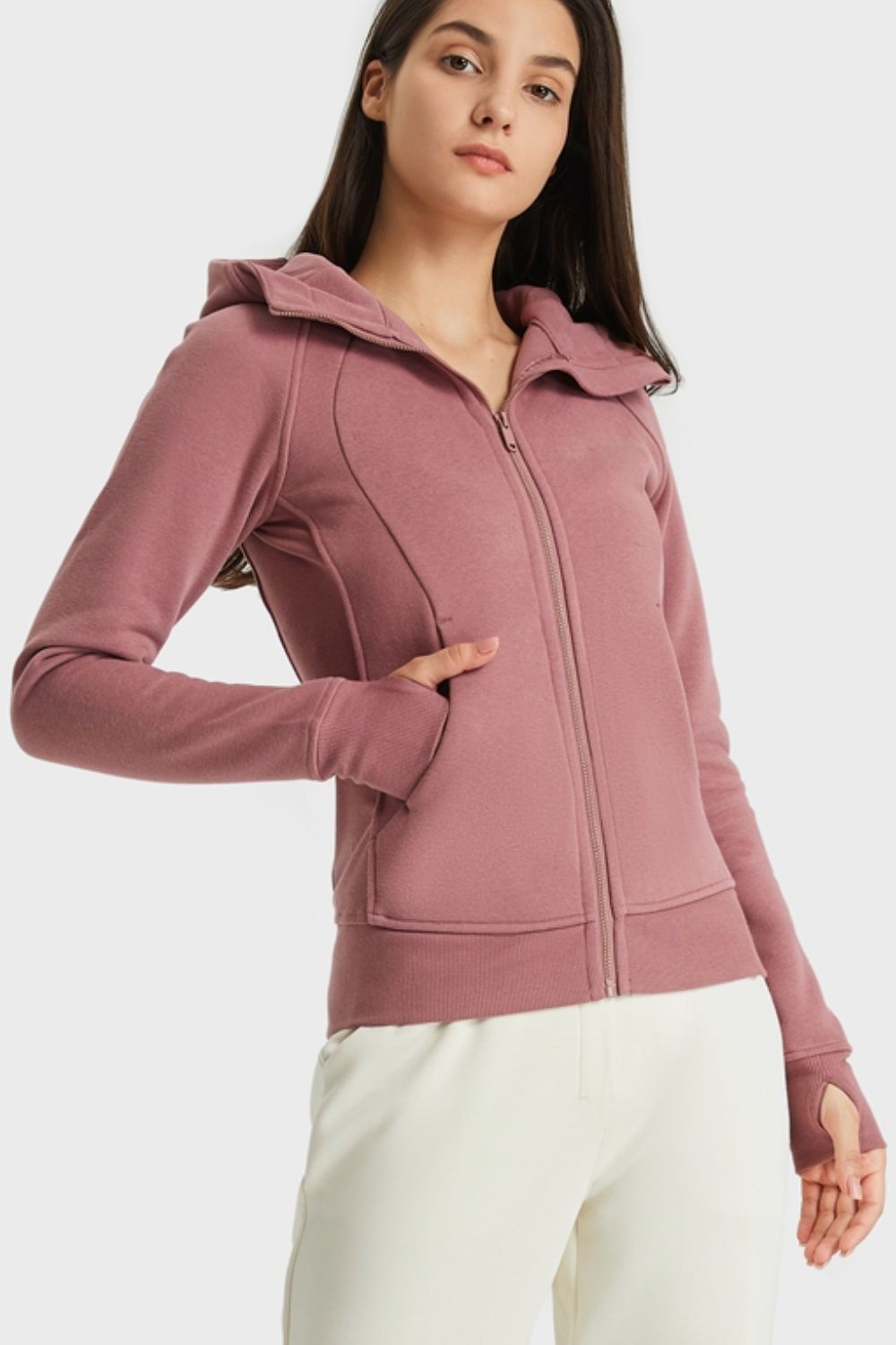 Millennia Zip Up Seam Detail Hooded Sports Jacket – Trendsi | ClozArt