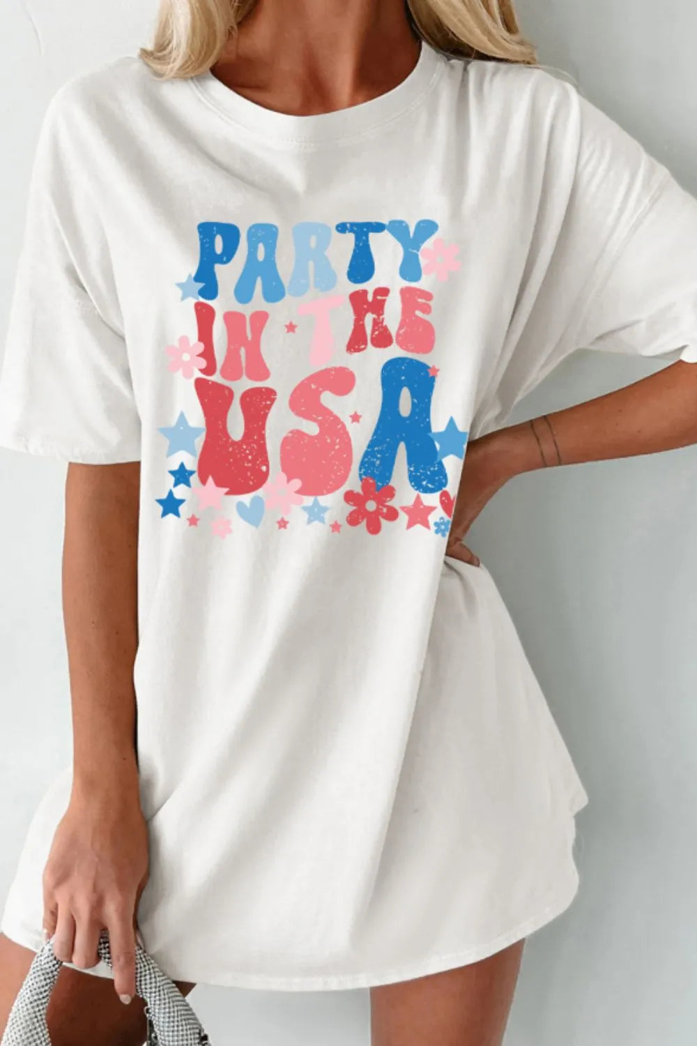 PARTY IN THE USA Graphic Oversized Tee – Trendsi | ClozArt