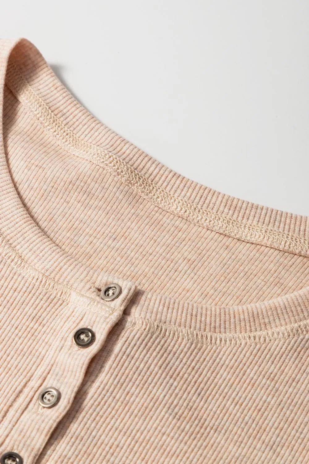 Short Sleeve Half Button Ribbed Knit Top – Trendsi | ClozArt