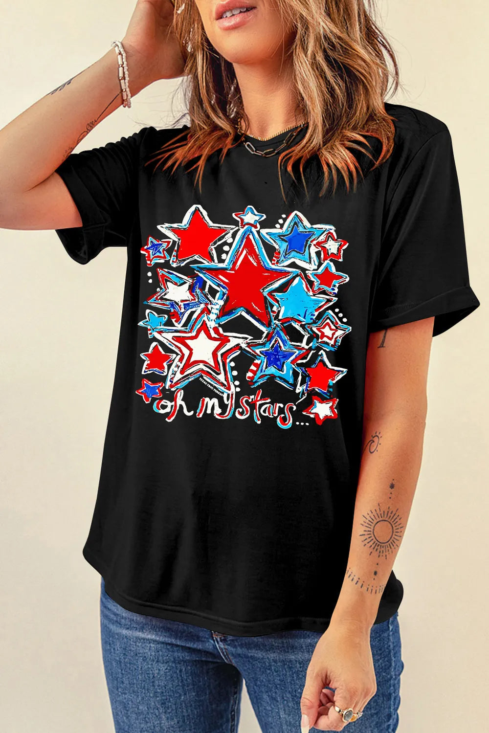 Graphic Round Neck Short Sleeve T-Shirt – Trendsi | ClozArt