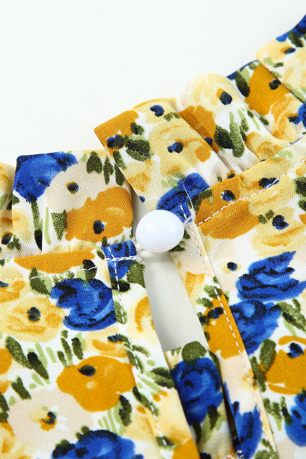 Floral Puff Sleve Keyhole Blouse – Trendsi | ClozArt