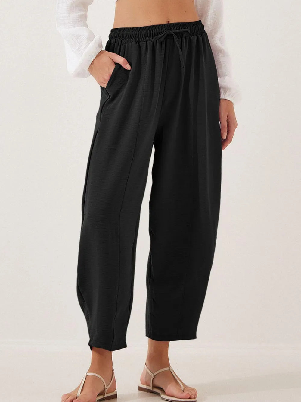 Full Size Drawstring Cropped Jogger Pants Plus Size – Trendsi | ClozArt