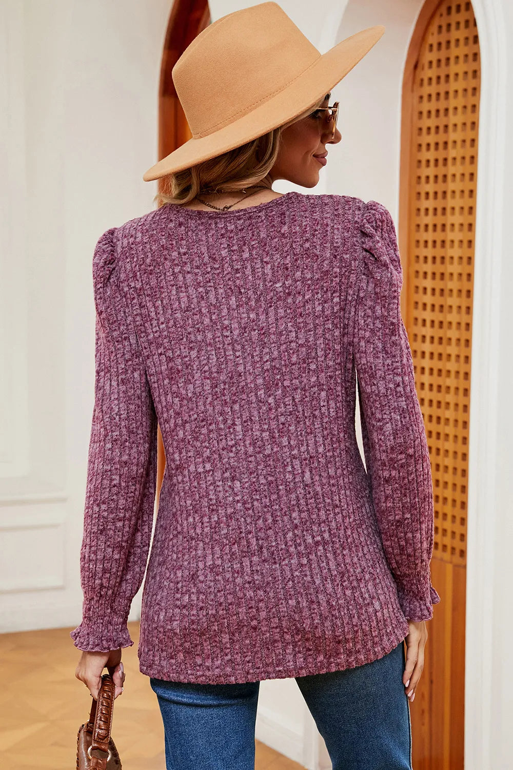 Square Neck Flounce Sleeve T-Shirt – Trendsi | ClozArt