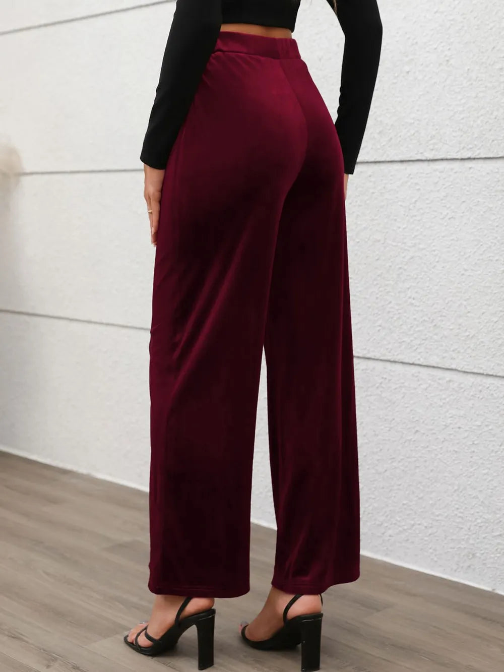 Elastic Waist Wide Leg Pants – Trendsi | ClozArt