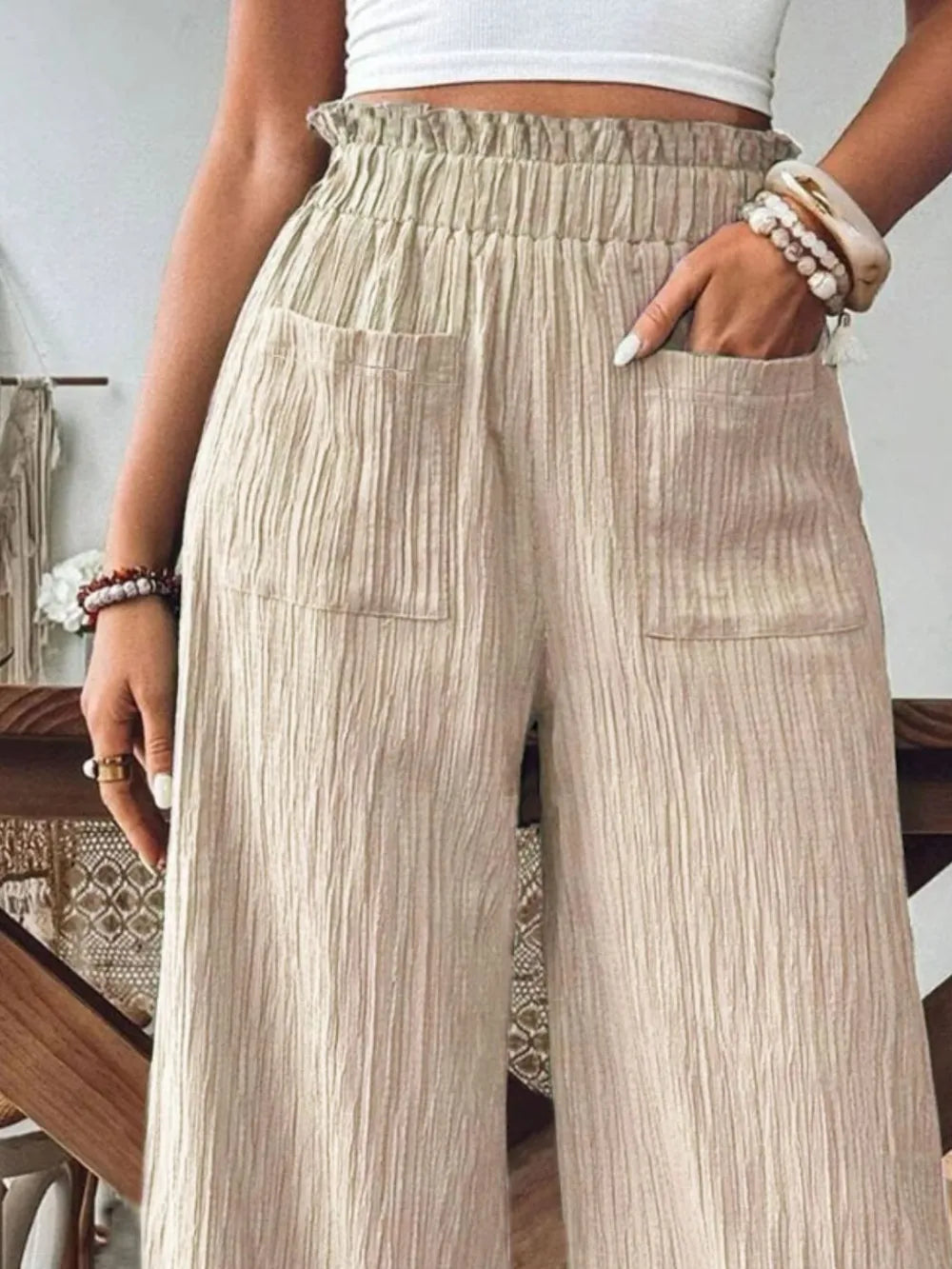 Frill Wide Leg Pants – Trendsi | ClozArt