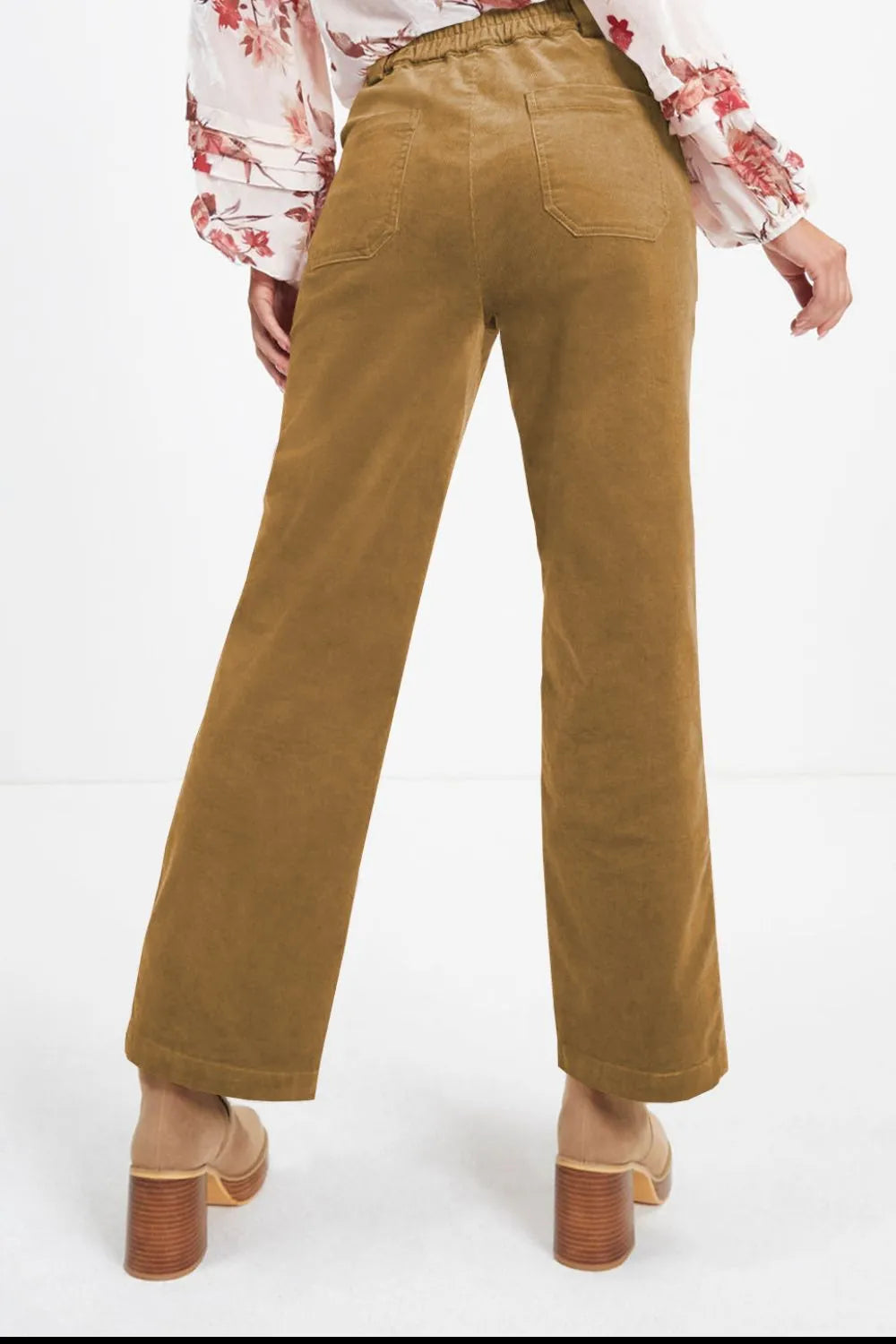 Half Elastic Waist Straight Pants – Trendsi | ClozArt