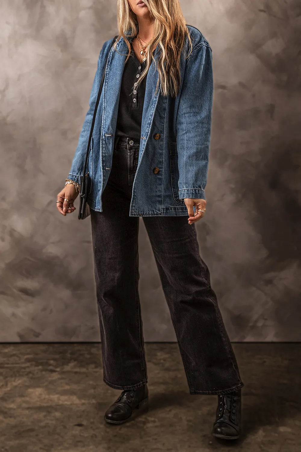 Pocketed Long Sleeve Denim Jacket – Trendsi | ClozArt