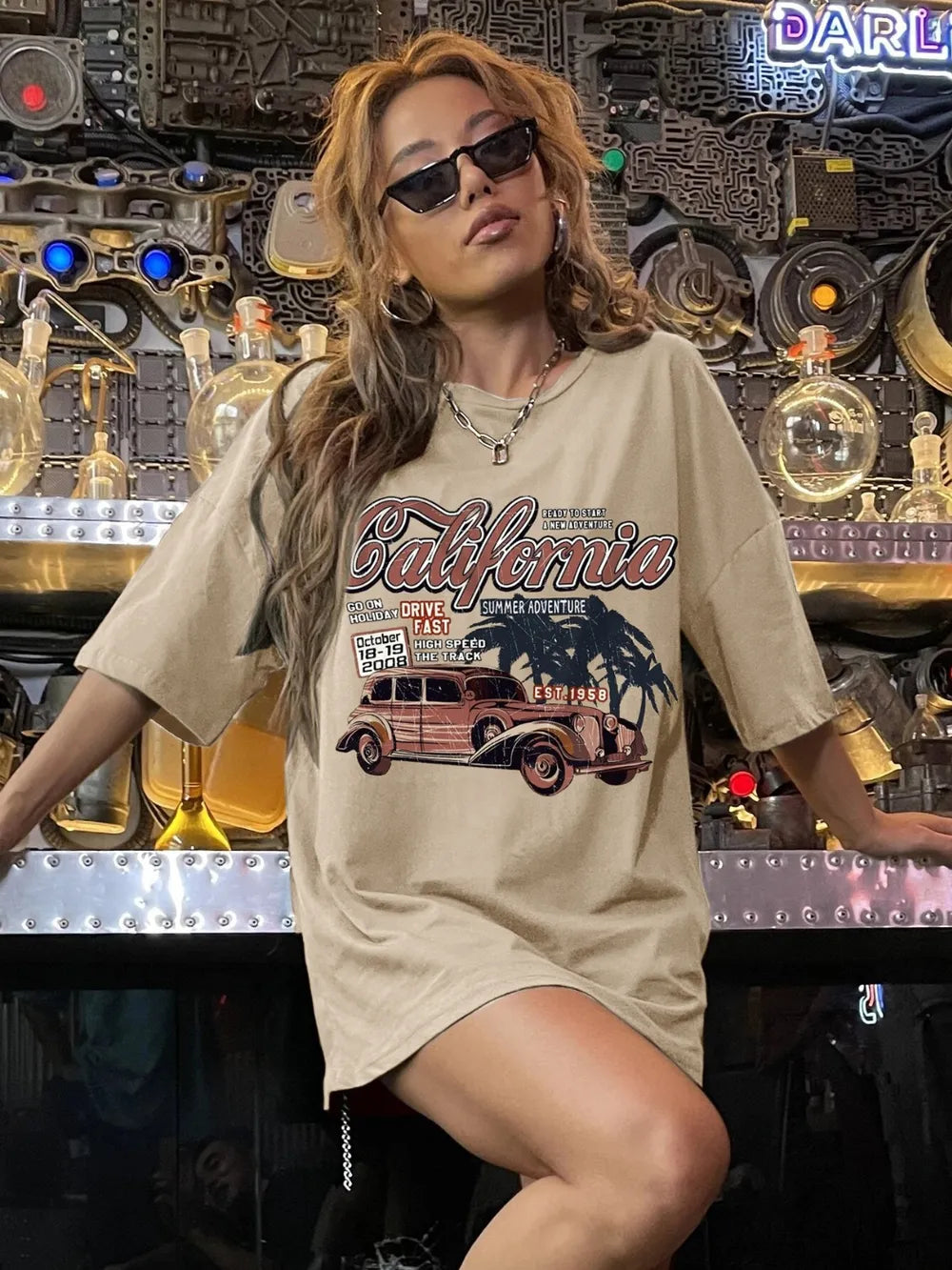 Car Graphic Round Neck Half Sleeve T-Shirt – Trendsi | ClozArt