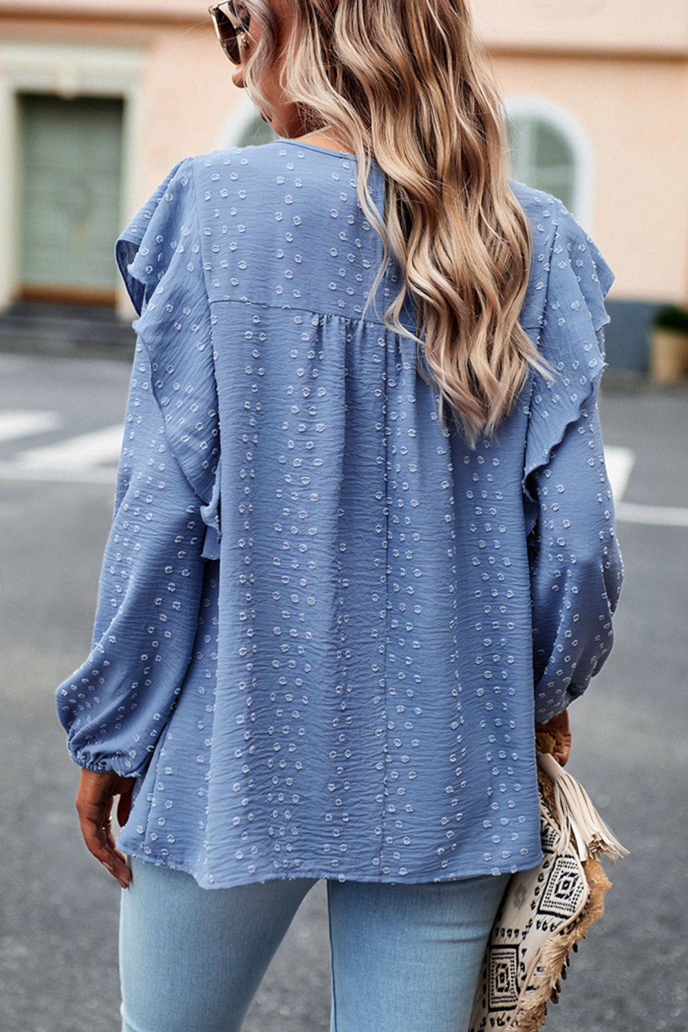 Devine Ruffle Trim Balloon Sleeve Blouse – Trendsi | ClozArt
