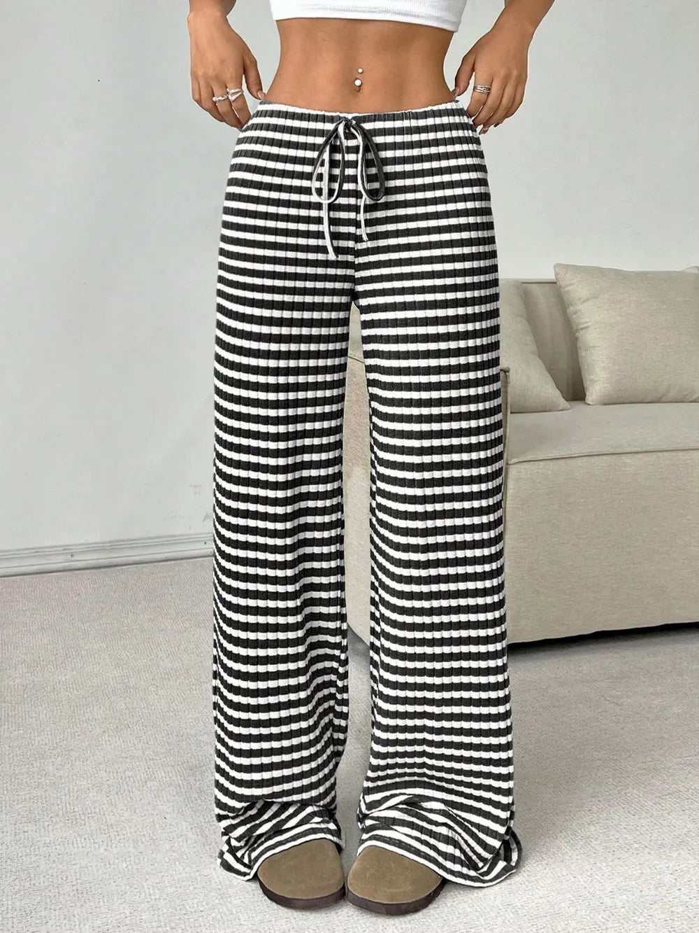 Tied Striped Wide Leg Pants – Trendsi | ClozArt