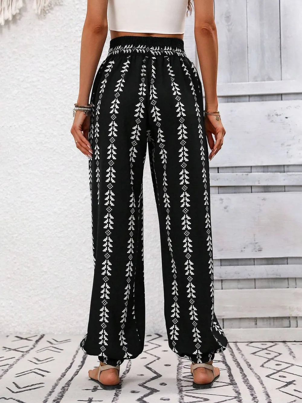 Tied Printed High Waist Pants – Trendsi | ClozArt