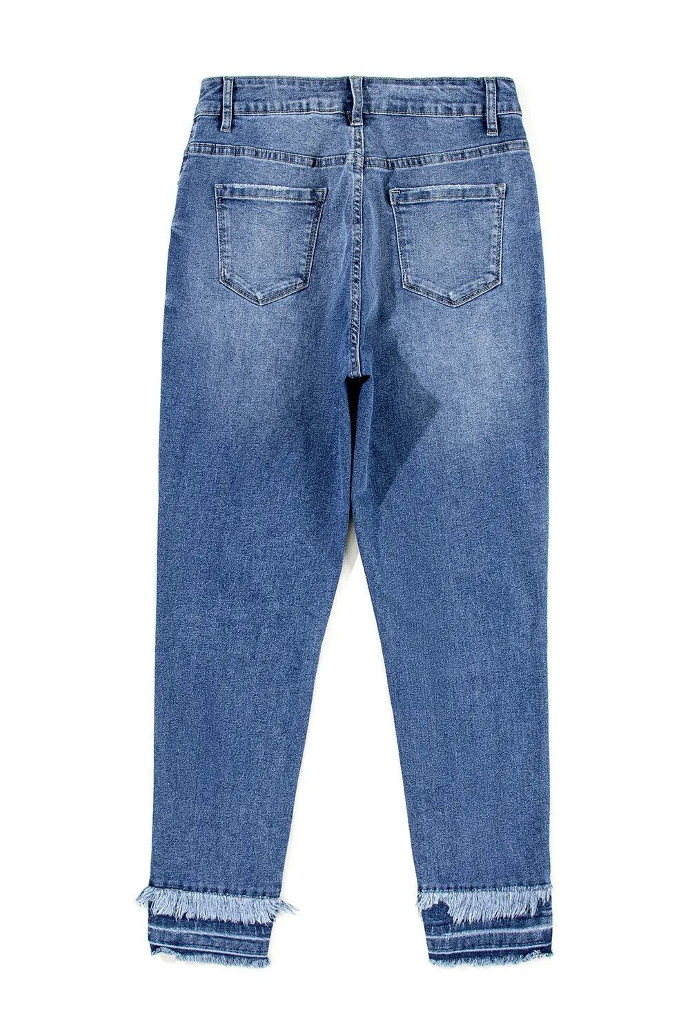 Raw Hem Distressed Jeans with Pockets – Trendsi | ClozArt