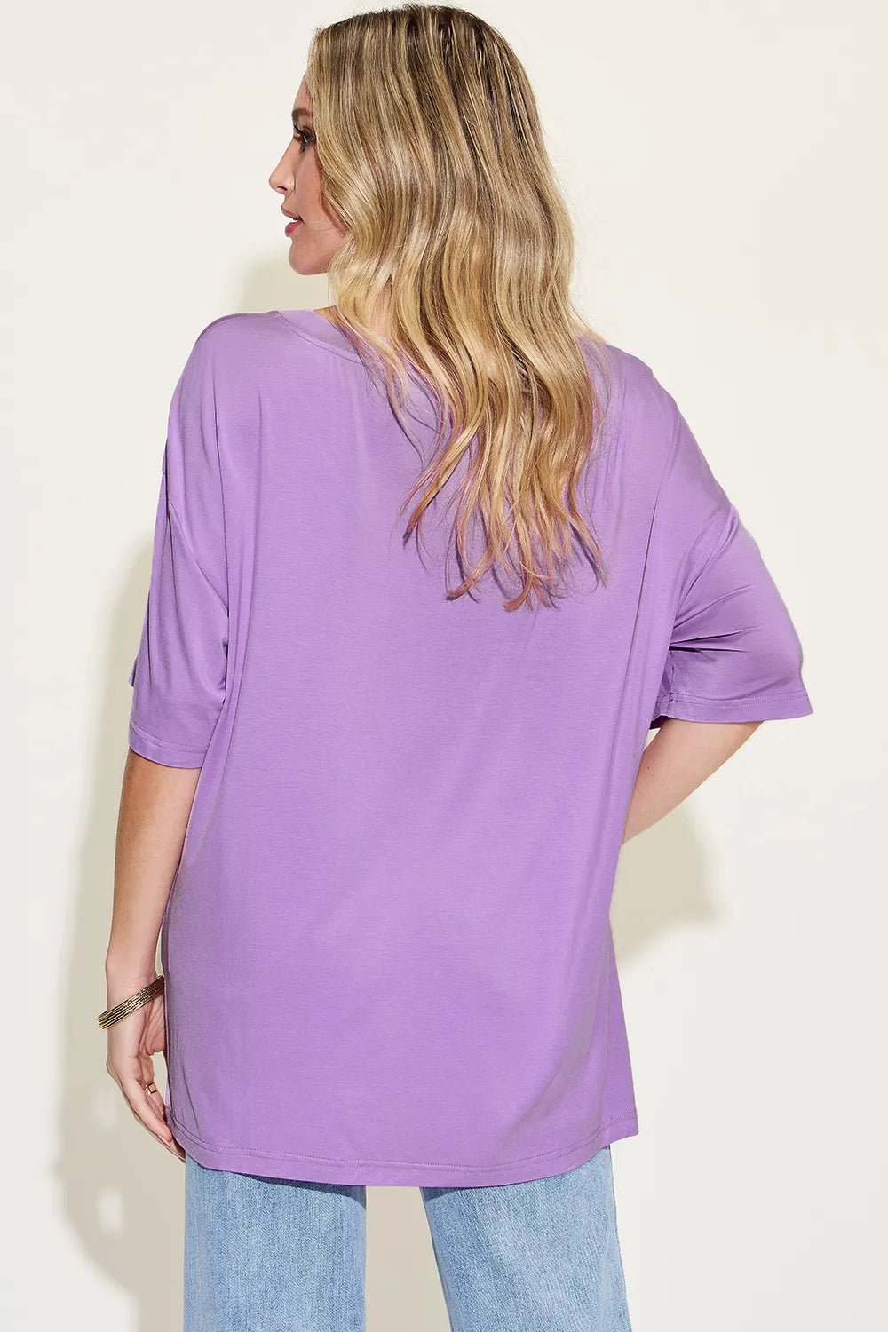 Basic Bae Full Size Bamboo V-Neck Drop Shoulder T-Shirt – Trendsi | ClozArt