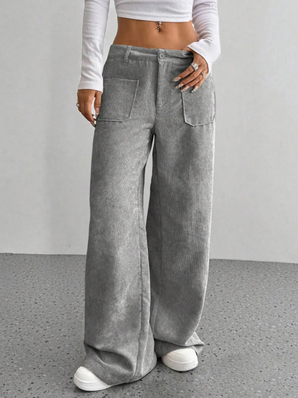 Wide Leg Pants with Pockets – Trendsi | ClozArt