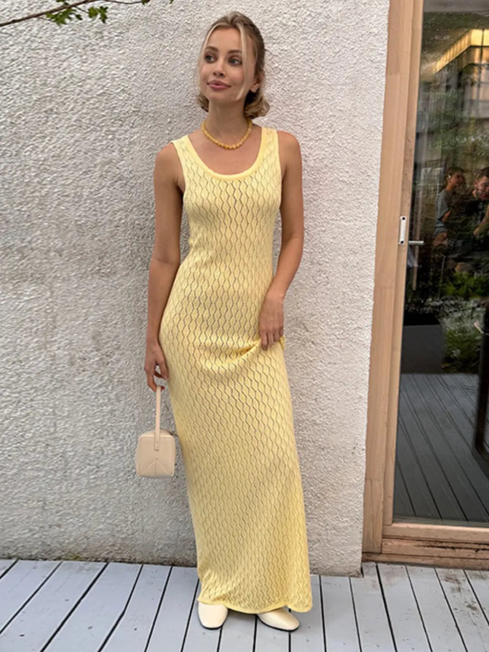 Openwork Sleeveless Maxi Dress – Trendsi | ClozArt