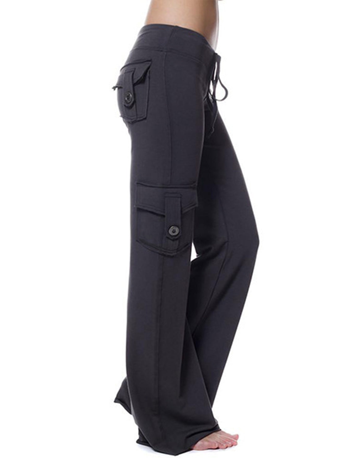 Mid Waist Pants with Pockets – Trendsi | ClozArt
