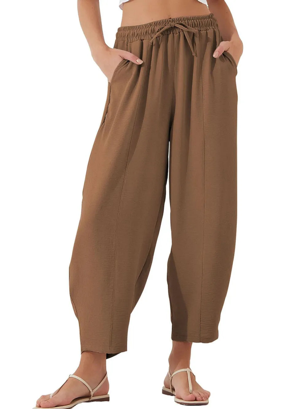 Full Size Drawstring Cropped Jogger Pants Plus Size – Trendsi | ClozArt