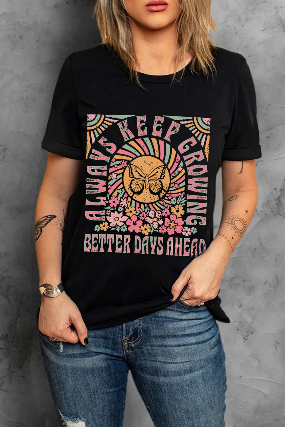 Graphic Round Neck Short Sleeve T-Shirt – Trendsi | ClozArt