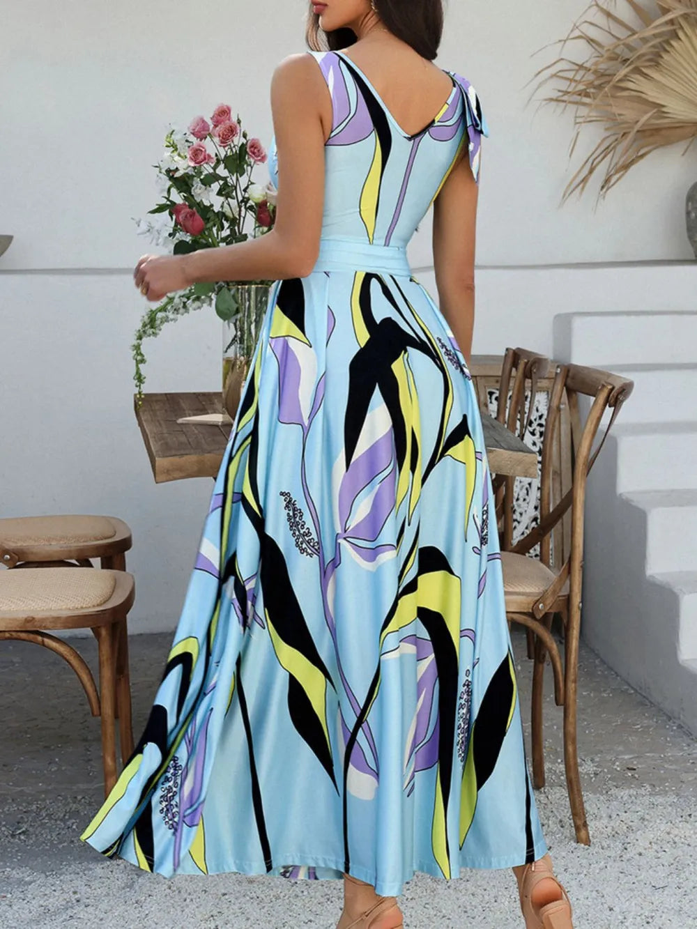 Devine Printed Sleeveless Maxi Dress – Trendsi | ClozArt