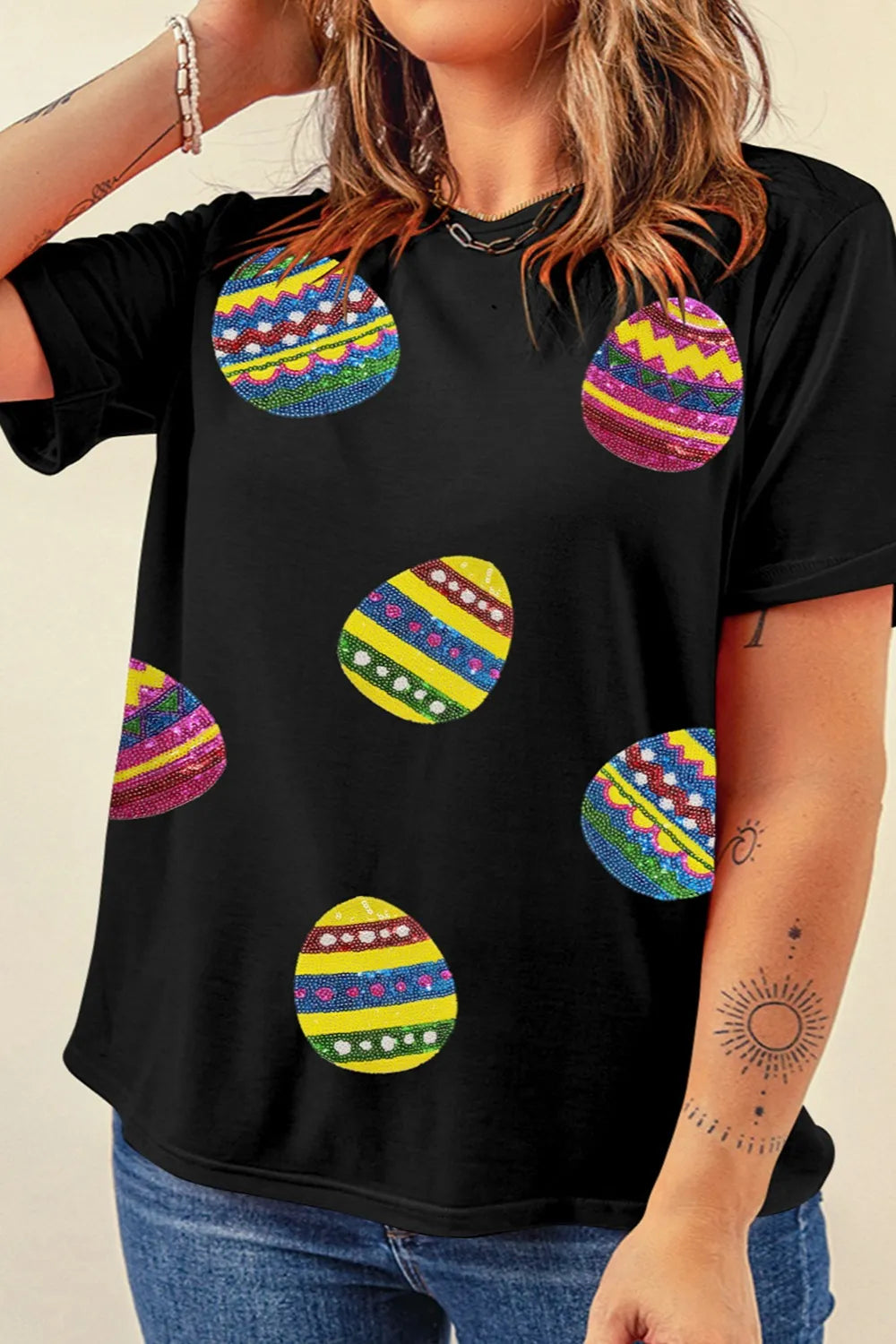 Plus Size Easter Round Neck Short Sleeve T-Shirt – Trendsi | ClozArt