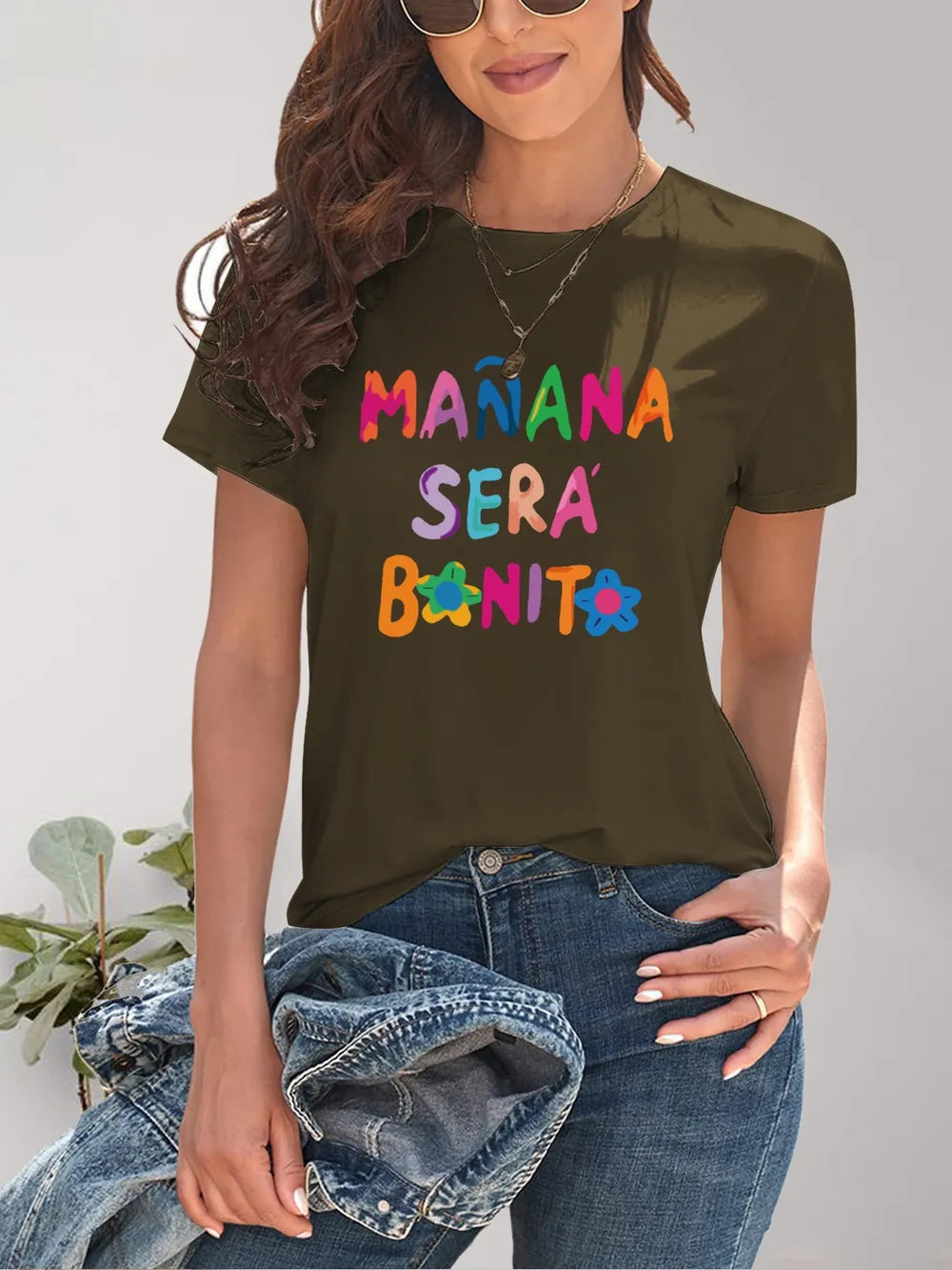 Letter Graphic Round Neck Short Sleeve T-Shirt – Trendsi | ClozArt