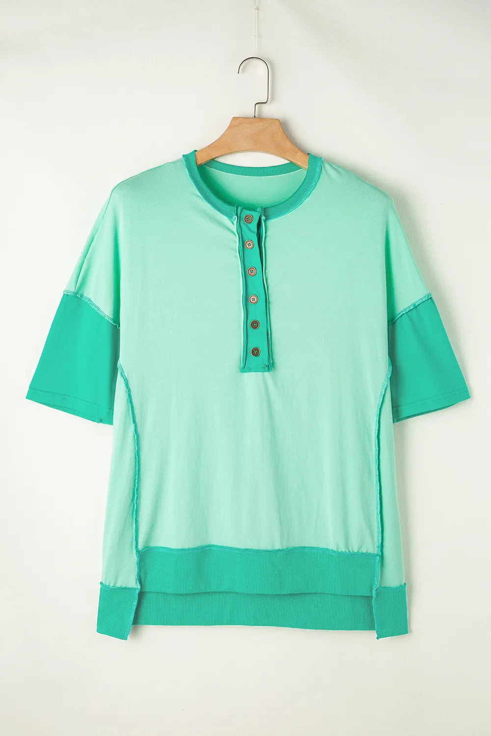 High-Low Round Neck Half Sleeve T-Shirt – Trendsi | ClozArt