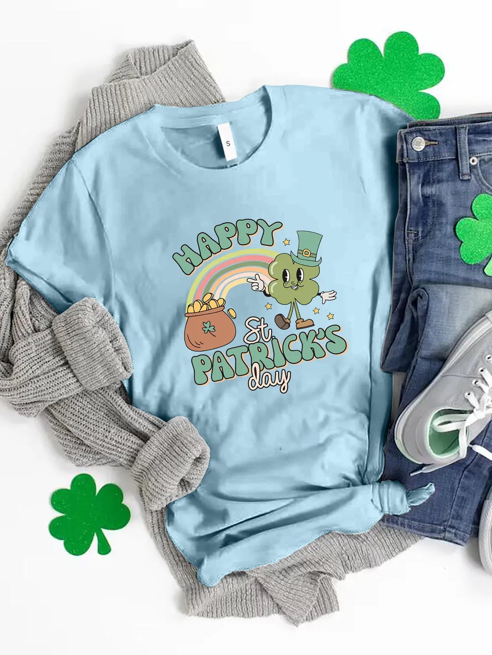 HAPPY ST PATRICK'S DAY Round Neck T-Shirt – Trendsi | ClozArt