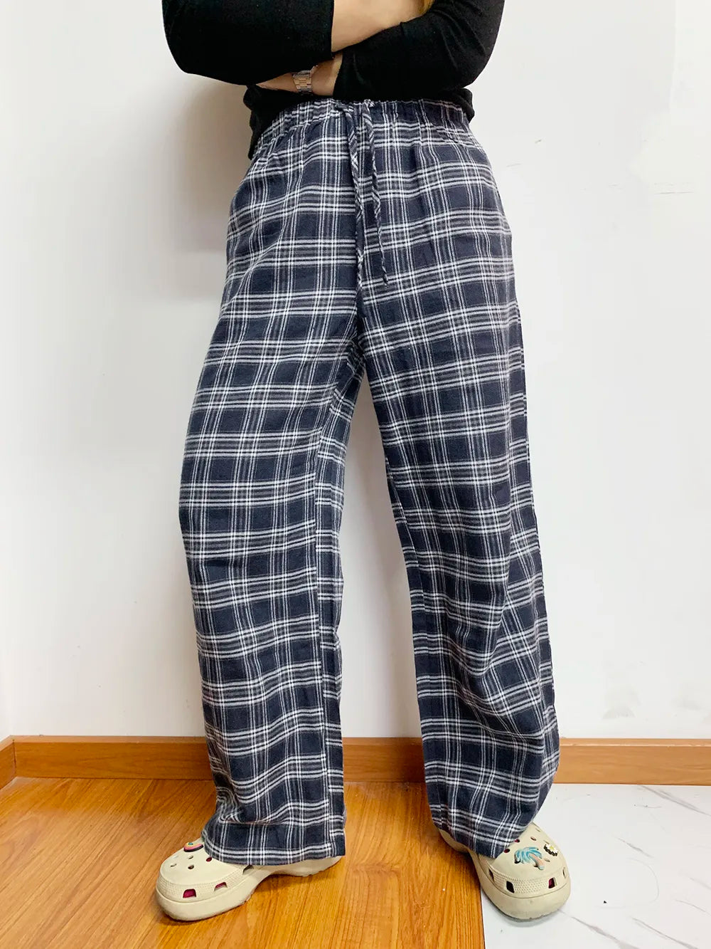 Plaid Drawstring Wide Leg Pants – Trendsi | ClozArt