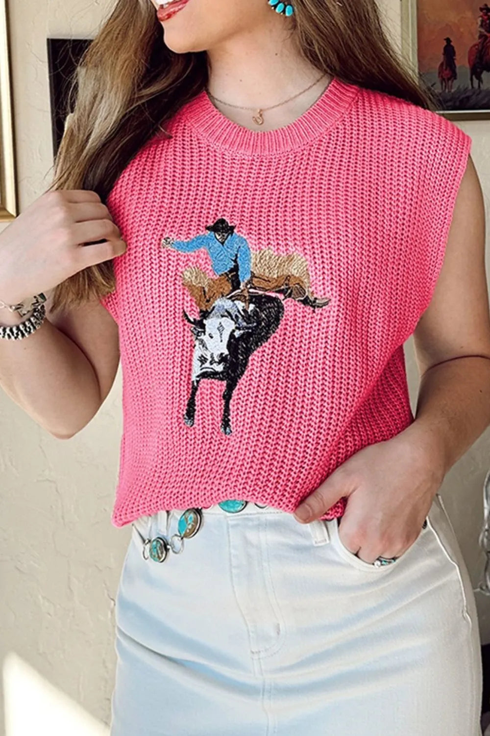 Graphic Round Neck Sweater Vest – Trendsi | ClozArt