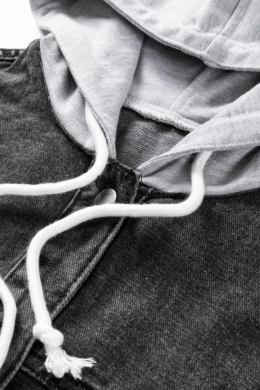Distressed Drawstring Long Sleeve Hooded Denim Jacket – Trendsi | ClozArt