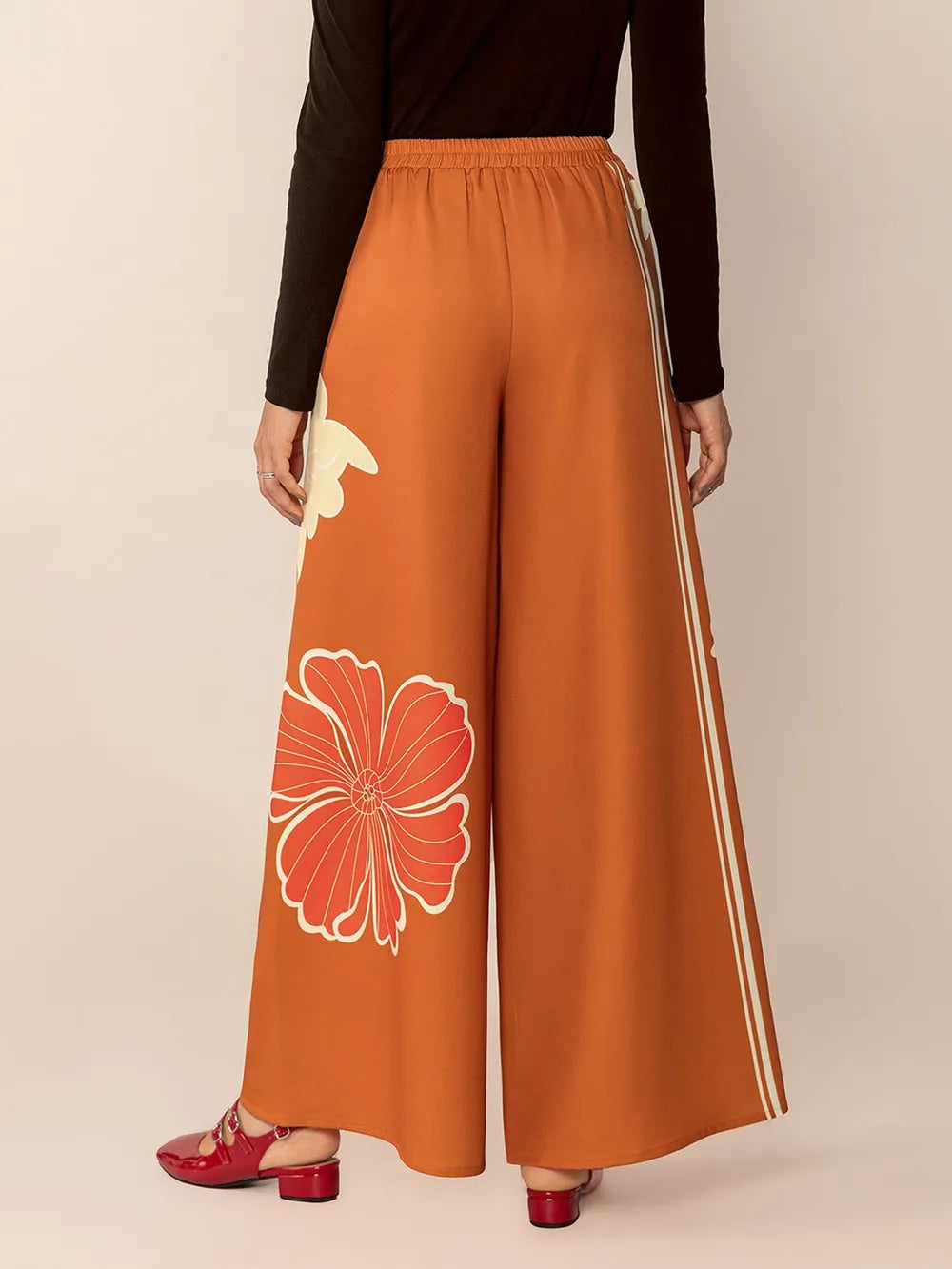 Printed Elastic Waist Wide Leg Pants – Trendsi | ClozArt