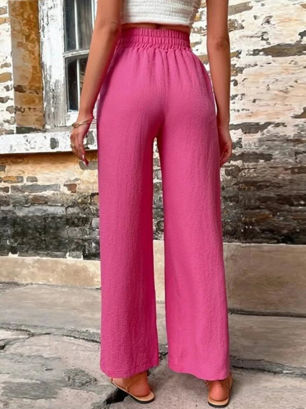Tied High Waist Wide Leg Pants with Pockets – Trendsi | ClozArt
