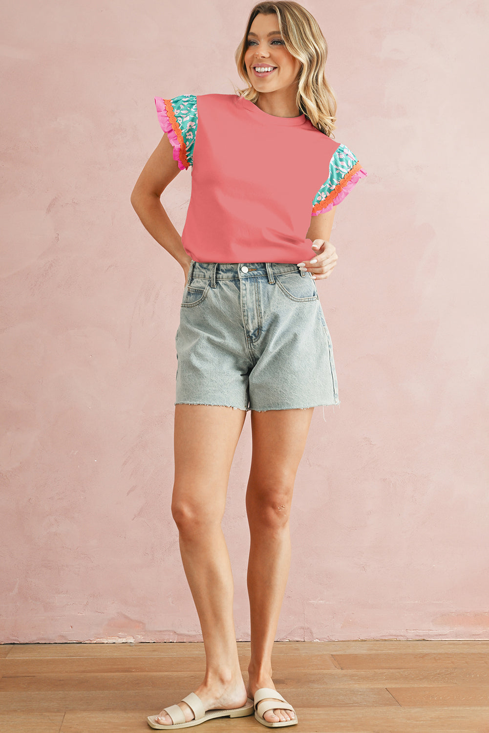 Light Green Ricrac Applique Floral Sleeve Textured Blouse – Shewin | ClozArt