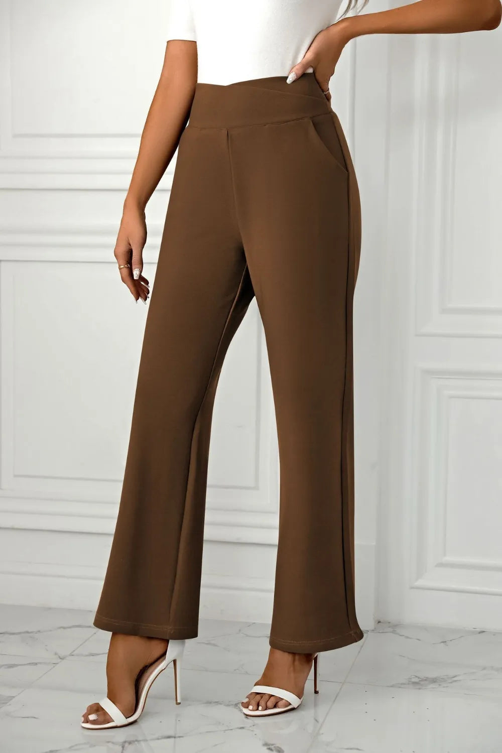 High Waist Straight Leg Pants – Trendsi | ClozArt